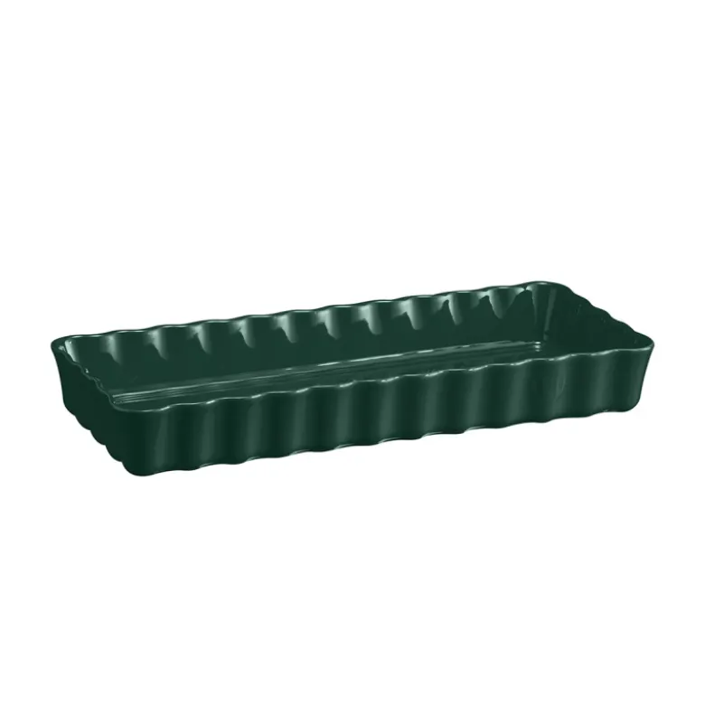 Long plat à Tarte rectangulaire vert Cèdre - Emile Henry