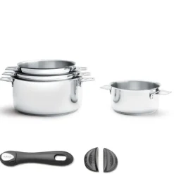 Lot 4 casseroles faitout inox Twisty 14 à 20cm - De Buyer