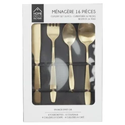 Ménagère dorée 16 pièces - Home Deco Factory