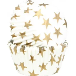 Moule a muffin et cupcake Etoiles doré x45 - Chevalier