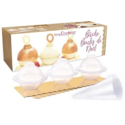 Moule bûche boule Noël plastique - ScrapCooking