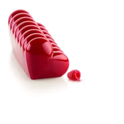 Moule à bûche silicone coeur 3D - Silikomart