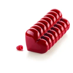 Moule à bûche silicone coeur 3D - Silikomart