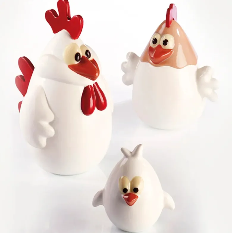 Moule Chocolat Famille Poule (x3) - Pavoni