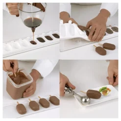 Moule à Glace Silicone 16 Mini Esquimaux avec bâtonnets - Silikomart