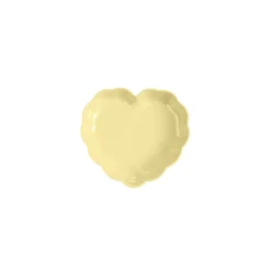 Moule à Gâteau Cœur en Céramique Jaune Vanille 26,5 x 24,5 cm Madeleine - Emile Henry