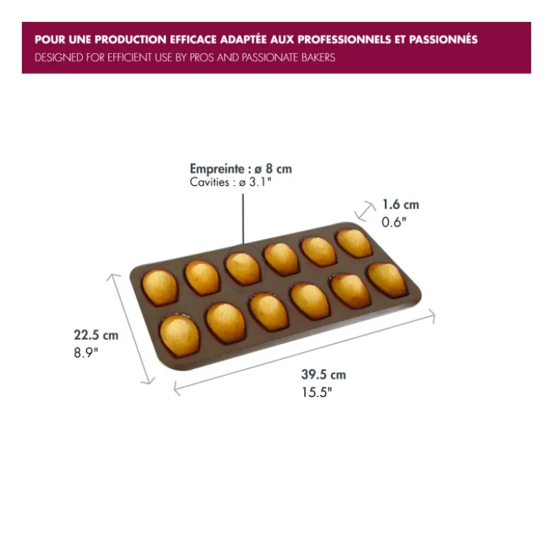 Moule à Madeleines 8 cm x12 Anti-Adhésif - Gobel