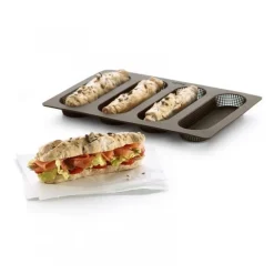 Moule mini baguette silicone perforé x4 - Lékué