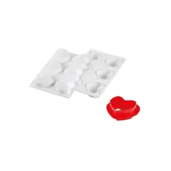 Moule silicone coeur Amorini Origami x6 - Silikomart