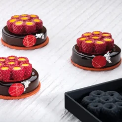 Moule Silicone Décor Mini Framboises Ø 6,2 cm x H 2,1 cm (x8) - Pavoni