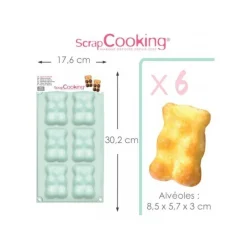 Moule silicone Ourson x6 - ScrapCooking