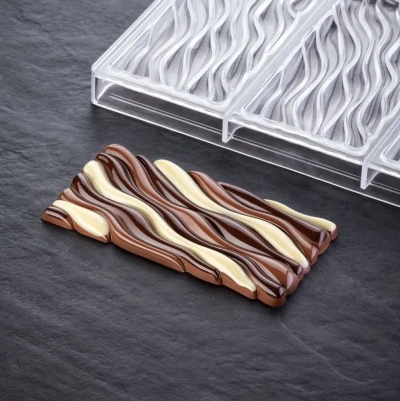 Moule Tablette Chocolat Fluid Vallée 15,4 x 7,7 x H 1,1 cm (x3) - Pavoni
