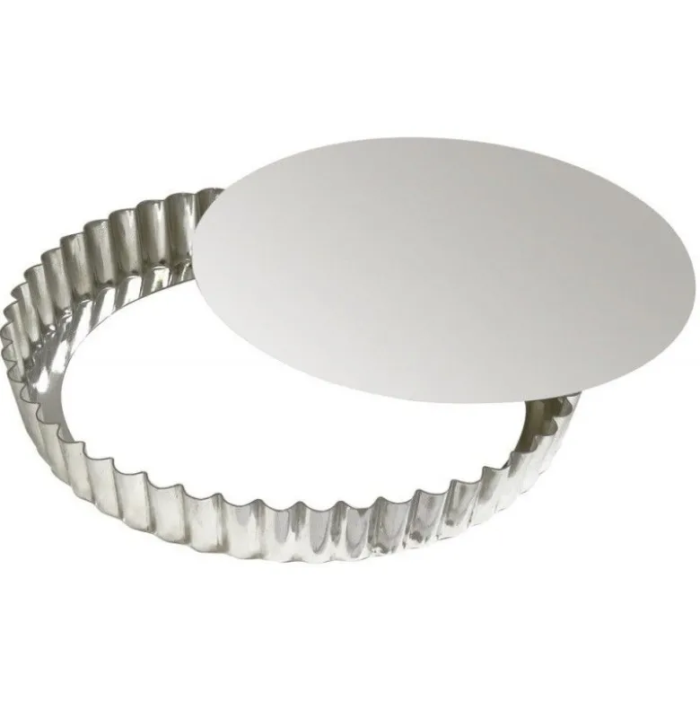 Moule à tarte en fer blanc avec fond amovible 24 cm – Gobel