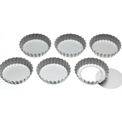 Moule tartelette acier 10cm fond amovible x6 - Kitchen Craft