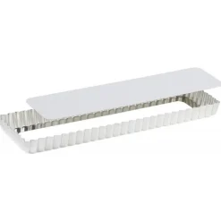 Moule à tarte rectangulaire en fer blanc avec fond amovible 35x11 cm – Gobel