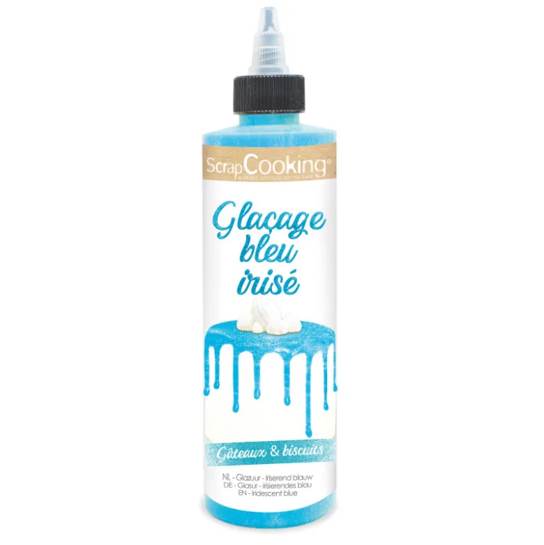 Nappage Drip Cake bleu irisé ScrapCooking