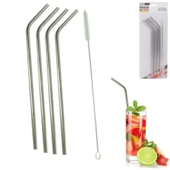 Paille cocktail inox x4 + goupillon - Totally Addict
