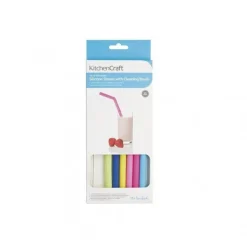 Paille silicone x6 + goupillon - Kitchen Craft