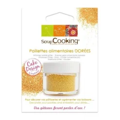 Paillettes alimentaires dorées 5g - ScrapCooking