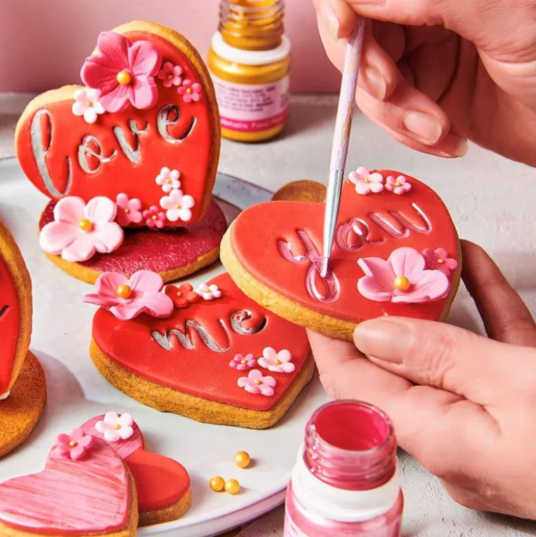 Peinture alimentaire rouge métallique 30ml - FunCakes