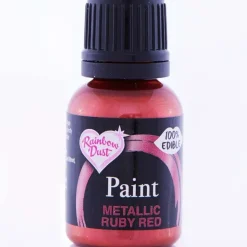 Peinture alimentaire Rouge métallique 23g - Rainbow Dust