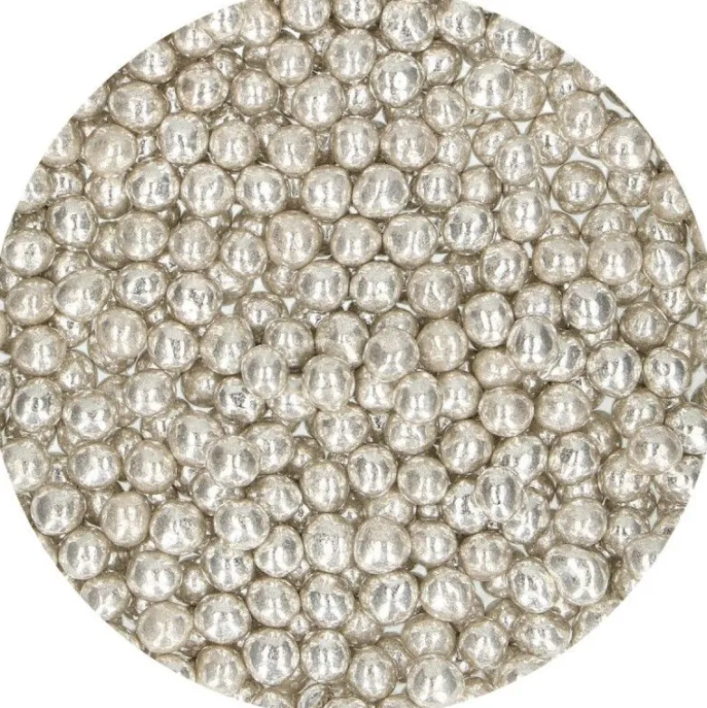 Perle de sucre metallique argent - FunCakes