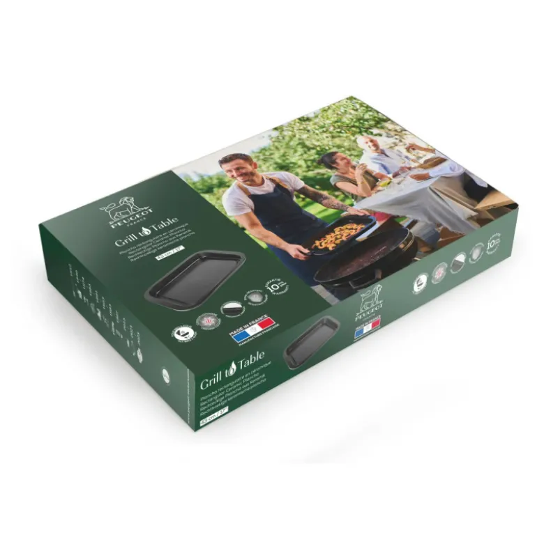 Plancha en Céramique Rectangulaire 43 cm Noir Grill to Table - Peugeot