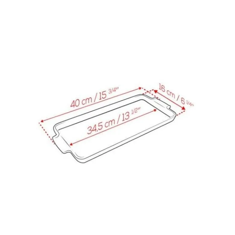 Plat de service rectangulaire Ardoise Appolia 40cm - Peugeot