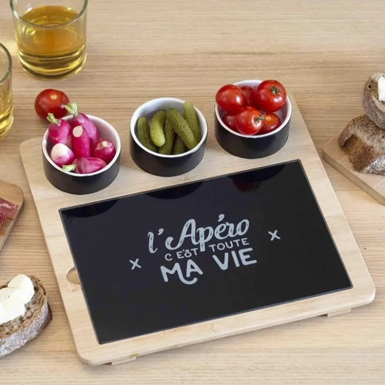 Plateau bambou avec planche et coupelle x3 - Cook Concept
