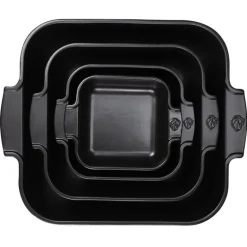 Plat à four carré céramique ardoise Noir satin 21cm - Peugeot