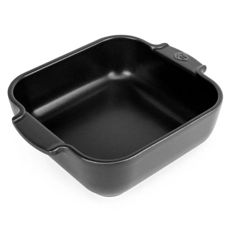 Plat à four carré noir satin céramique Appolia 28cm - Peugeot