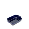 Plat à four rectangulaire bleu céramique Appolia 25cm - Peugeot