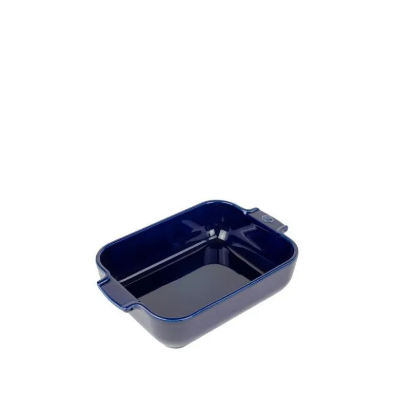 Plat à four rectangulaire bleu céramique Appolia 25cm - Peugeot
