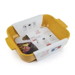 Plat à four rectangulaire céramique jaune safran Appolia 25cm - Peugeot