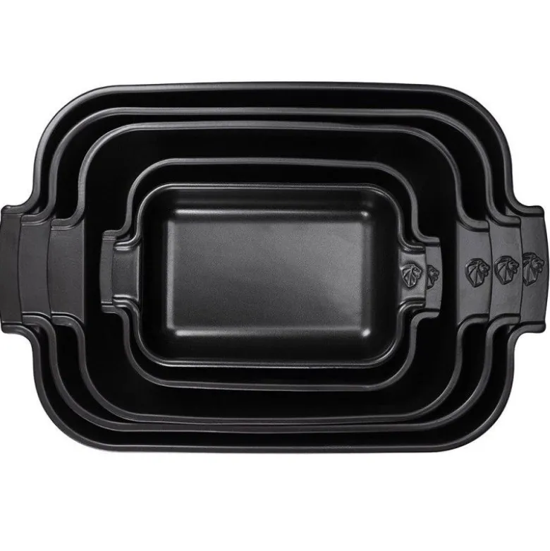 Plat à four rectangulaire céramique noir satin Appolia 40cm - Peugeot