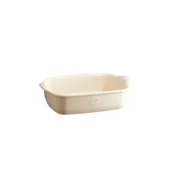 Plat à four rectangulaire individuel 22 cm émaillée blanc Argile - Emile Henry