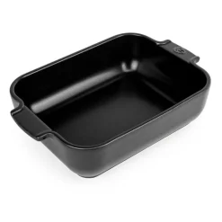 Plat à four rectangulaire noir satin céramique Appolia 25cm - Peugeot