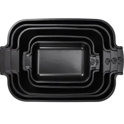 Plat à four rectangulaire noir satin céramique Appolia 32cm - Peugeot