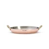 Plat ovale cuivre inox 2 anses laiton 36cm - De Buyer