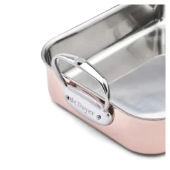 Plat à rôtir pro Inocuivre rectangulaire 35 x 25 cm Cuivre Inox - De Buyer