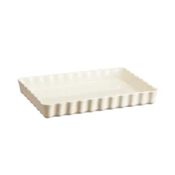 Plat à tarte rectangulaire blanc Argile - Emile Henry