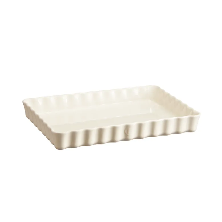 Plat à tarte rectangulaire blanc Argile - Emile Henry