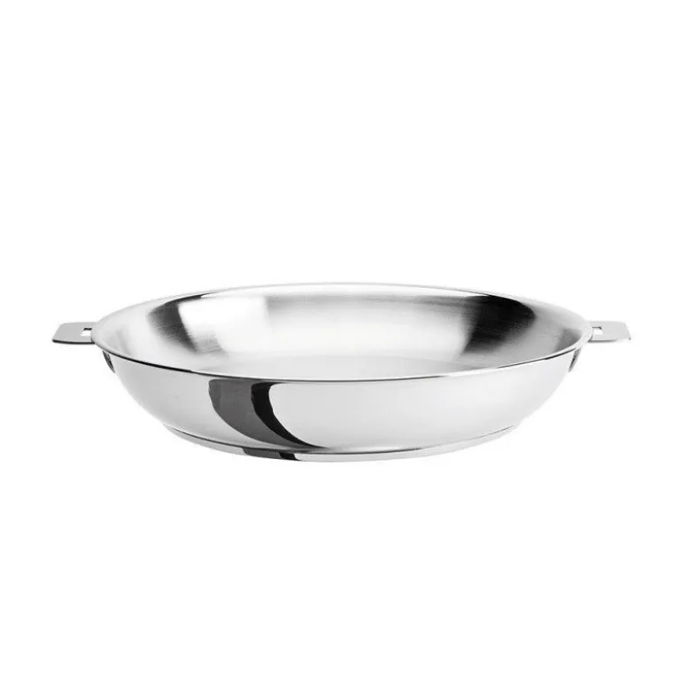 Poêle inox Mutine 24cm manche amovible - Cristel