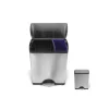 Poubelle a pédale 46L tri sélectif acier brossé rectangulaire - Simplehuman