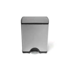 Poubelle à pédale 50L acier brossé rectangulaire - Simplehuman