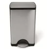 Poubelle à pédale 38L rectangulaire acier brossé - Simplehuman