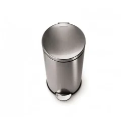 Poubelle à pédale ronde 30L acier brossé - Simplehuman