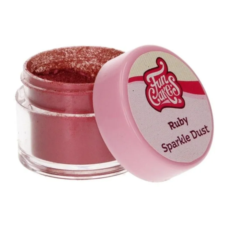Poudre alimentaire scintillante Rouge Ruby - FunCakes