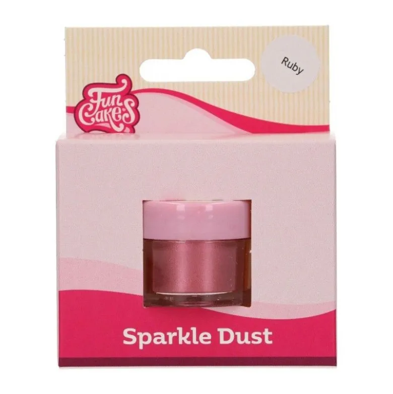 Poudre alimentaire scintillante Rouge Ruby - FunCakes