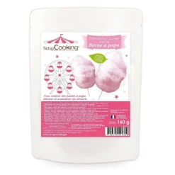 Préparation sucrée barbe à papa rose 160g - ScrapCooking